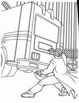 coloriage les quatre fantastiques la chose leve un camion